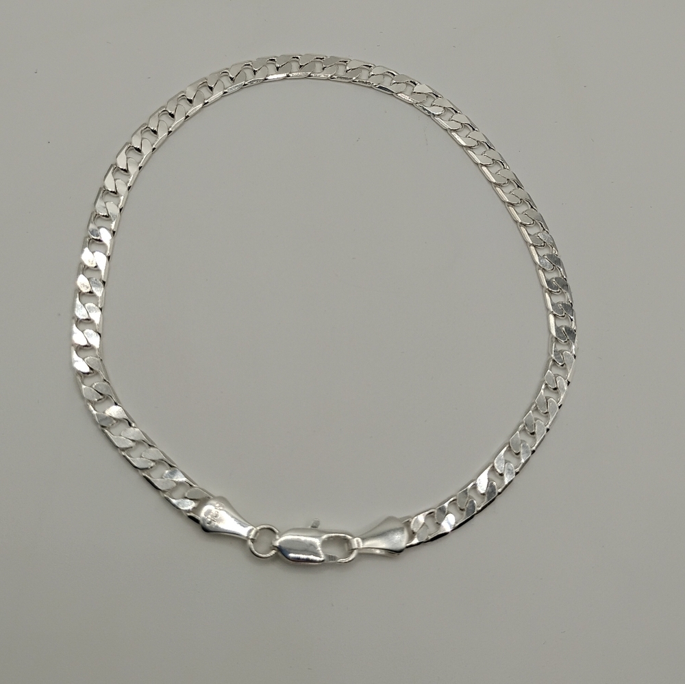 Sterling Silver 925 Cuban Link 8" Bracelet - Picture 7 of 8